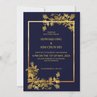 Klassische formelle Hochzeitseinladung Einladung