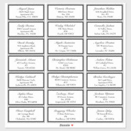 Klassische formelle Schwarz-weiße Hochzeitgastadre Aufkleber