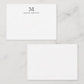 Klassische formelle Typografie Monogramm Schwarz Mitteilungskarte (Vorne/Hinten)