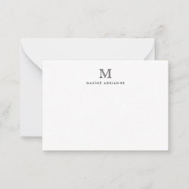 Klassische formelle Typografie Monogramm Schwarz Mitteilungskarte