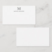 Klassische formelle Typografie Monogramm Schwarz N Mitteilungskarte (Vorne/Hinten)