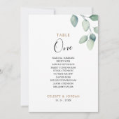 Klassische formgrüne Tischnummer 1 Sitzkarte (Vorderseite)