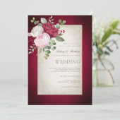 Klassische formschöne, spitzengealterte Rahmen-Hoc Einladung (Stehend Vorderseite)