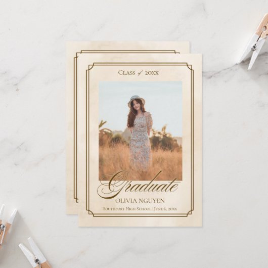 Klassische Foto-Abschluss Einladung (Vorderseite/Rückseite Beispiel)