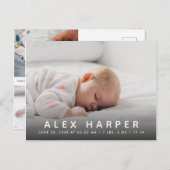 Klassische Foto-Collage Birth Ankündigungspostkarte (Vorne/Hinten)