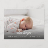 Klassische Foto-Collage Birth Ankündigungspostkarte (Vorderseite)