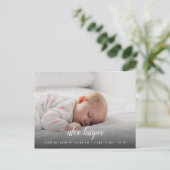 Klassische Foto-Collage Birth Ankündigungspostkarte (Stehend Vorderseite)