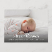 Klassische Foto-Collage Birth Ankündigungspostkarte (Vorderseite)