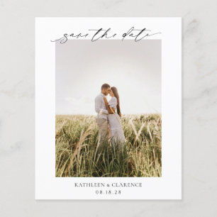 Klassische Foto-Elegante Budget-Hochzeit Termin vo Flyer