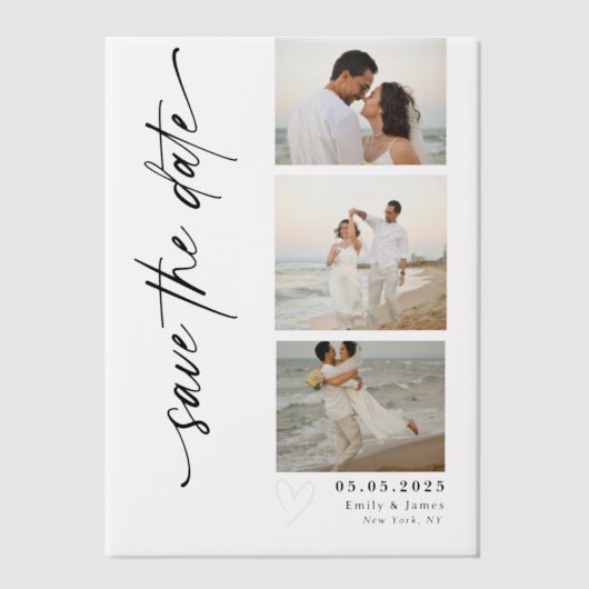 Klassische Foto-Strip-Hochzeit Pergament Einladungen (Vorderseite)