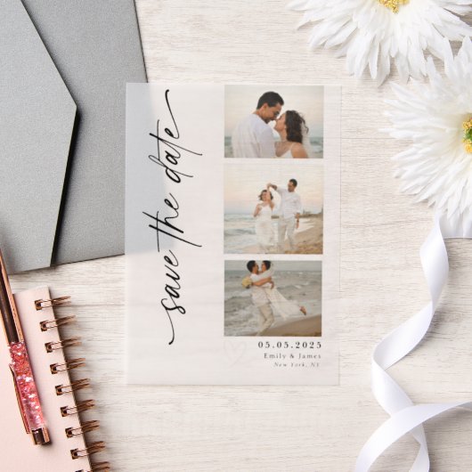 Klassische Foto-Strip-Hochzeit Pergament Einladungen (Hochzeit)