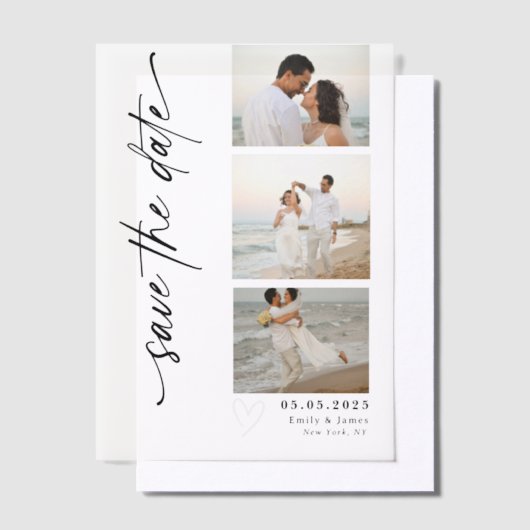 Klassische Foto-Strip-Hochzeit Pergament Einladungen (Versetzt)