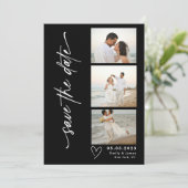 Klassische Foto-Strip-Hochzeit Save The Date (Stehend Vorderseite)