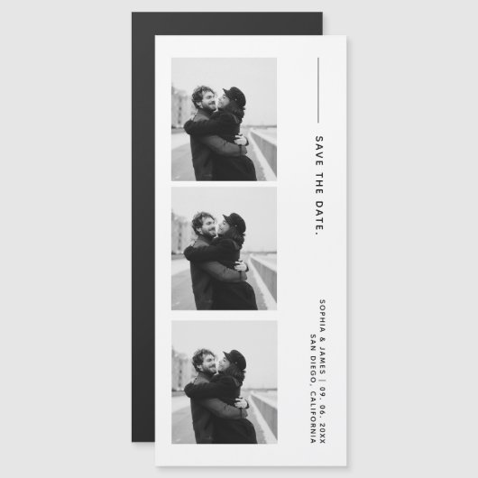 Klassische Foto Strip Hochzeitsmagnetik Save the D Magnetkarte (Vorne/Hinten)