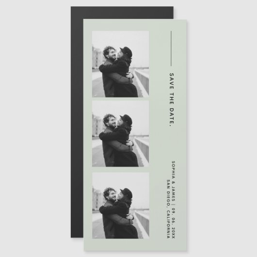 Klassische Foto Strip Hochzeitsmagnetik Save the D Magnetkarte (Vorne/Hinten)