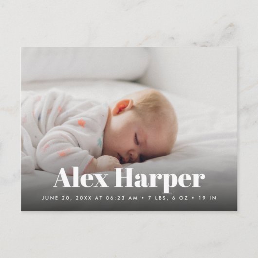 Klassische Fotocollage Geburt Ankündigungspostkarte (Vorderseite)