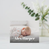 Klassische Fotocollage Geburt Ankündigungspostkarte (Stehend Vorderseite)