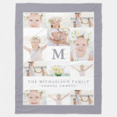 Klassische FotoCollage mit Monogramm und Jahr Fleecedecke (Vorderseite)