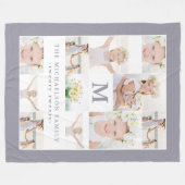 Klassische FotoCollage mit Monogramm und Jahr Fleecedecke (Vorderseite (Horizontal))