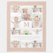 Klassische FotoCollage mit Monogramm und Jahr Fleecedecke (Vorderseite)