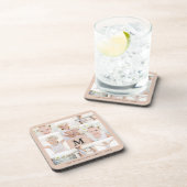 Klassische FotoCollage mit Monogramm und Name Getränkeuntersetzer (Rechte Seite)