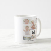 Klassische FotoCollage mit Monogramm und Name Kaffeetasse (VorderseiteRechts)