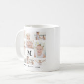 Klassische FotoCollage mit Monogramm und Name Kaffeetasse (Vorderseite Links)