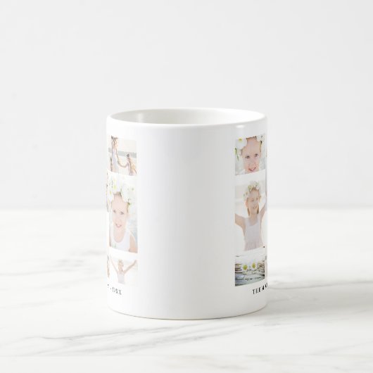 Klassische FotoCollage mit Monogramm und Name Kaffeetasse (Mittel)