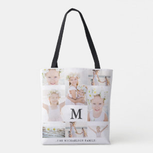 Klassische FotoCollage mit Monogramm und Name Tasche