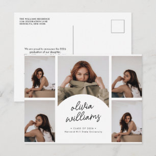 Klassische Fotocollage zum Schulabschluss Postkarte