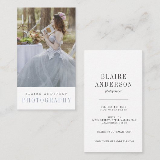 Klassische Fotograf-Vertikale der Visitenkarte-| Visitenkarte (Vorne/Hinten)