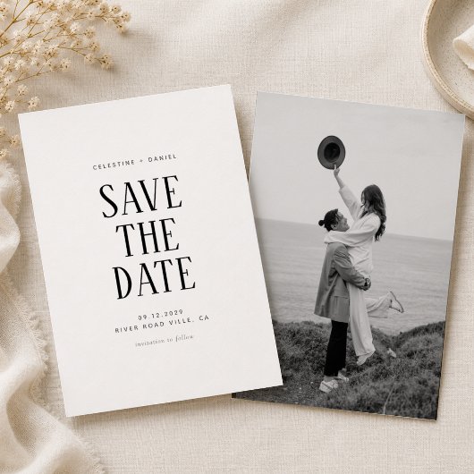 Klassische Fotografie-Hochzeit 'Save the Date' mit Save The Date
