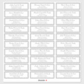 Klassische Frame Script-Hochzeitgastnamen Aufkleber (Blatt)