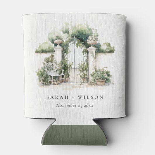 Klassische Französisch-Garten Landschaft Wasserfar Dosenkühler (Rückseite)