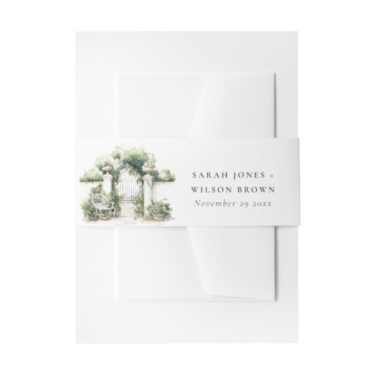 Klassische Französisch-Garten Landschaft Wasserfar Einladungsbanderole (Vorderseite Beispiel)