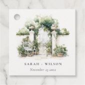 Klassische Französisch-Garten Landschaft Wasserfar Geschenkanhänger (Vorderseite)