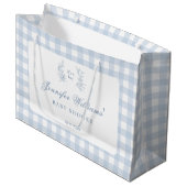 Klassische französische Baby Blue Boy Duschgeschen Große Geschenktüte (Vorderseite Schrägansicht)