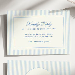 Klassische französische blaue Streifen RSVP Online Karte