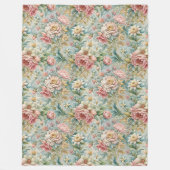 Klassische französische Rokoko-Intricate Botanical Fleecedecke (Vorderseite)