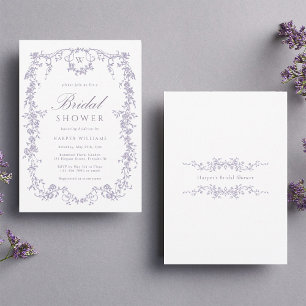 Klassische französische viktorianische Lavendel-Br Einladung