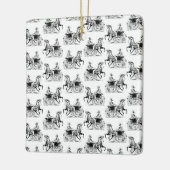 Klassische Frau mit Pferdetransport KUSTOM FARBE Keramikornament (Links)