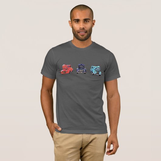 Klassische Frisierte Autos Abstrakter T - Shirt (Vorne ganz)