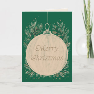 Klassische "Frohe Weihnachten" Ornament Grußkarte Karte