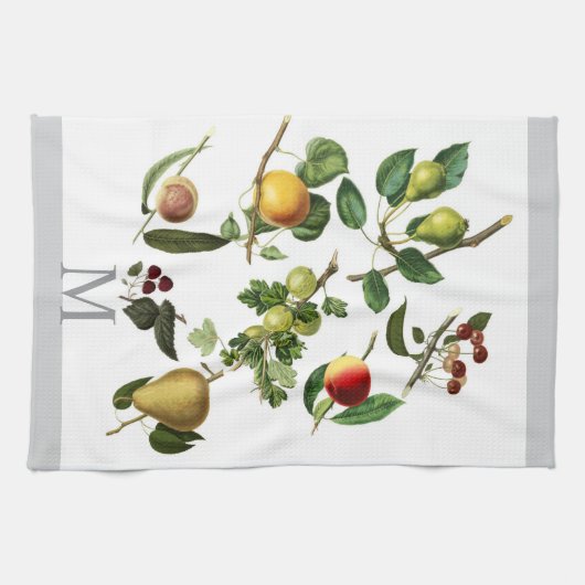 klassische Fruchtkonstruktion mit Monogramm oder T Geschirrtuch (Horizontal)