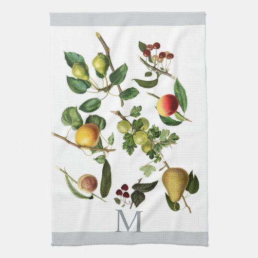 klassische Fruchtkonstruktion mit Monogramm oder T Geschirrtuch (Vertikal)
