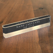 Klassische Führungskraft Black Gold Beruflich Namensplakette (Seite)