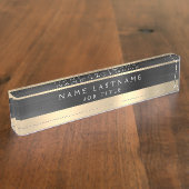 Klassische Führungskraft Black Gold Beruflich Namensplakette (Seite)