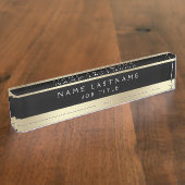 Klassische Führungskraft Black Gold Beruflich Namensplakette (Seite)