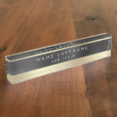 Klassische Führungskraft Black Gold Beruflich Namensplakette (Seite)