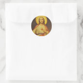Klassische Fünfzigerjahre heiliges Herz von Jesus Runder Aufkleber (Tasche)